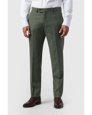 Alexandre Silver Label Flat Fronted Regular Suit Trousers - Green
