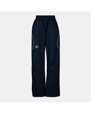 Gilbert Solid Patterned Wide Leg Track Trousers - Blue