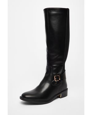 Quiz Wide Fit High Knee Boots - Black