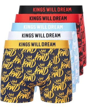 Kings Will Dream Tagged 5Pk Boxer Shorts - Blue