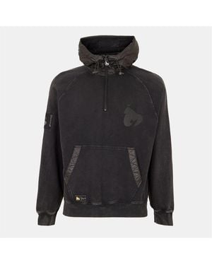 Money Hooded Neck Raglan Sleeve Sweatshirt - Black
