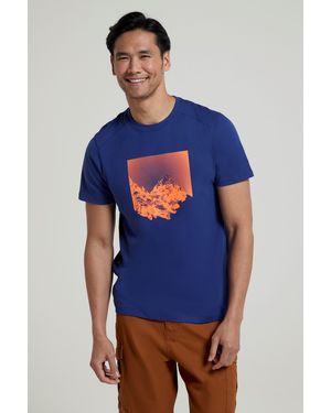 Mountain Warehouse 'Sunrise' T-Shirt Round Neck Breathable Casual Tee Cotton - Blue