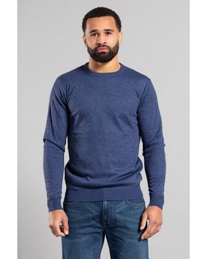 Kensington Eastside Crewneck Birdseye Knit Jumper - Blue