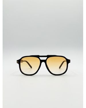 SVNX Oversized Navigator Sunglasses - Metallic