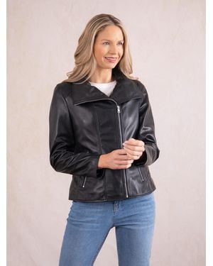 Lakeland Leather Morland Biker Jacket - Blue