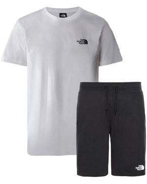 The North Face Simple Dome T Shirt & Standard Light Shorts Set - White