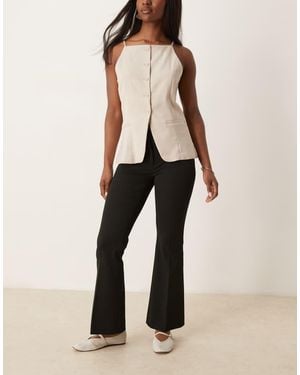 Abercrombie & Fitch Low Rise Bootleg Trousers - Natural