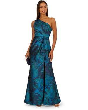 Adrianna Papell One Shldr Jacq Gown - Blue
