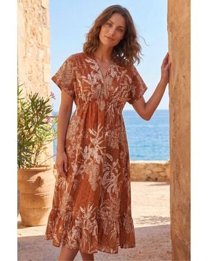 Roman Petite Boho Broderie Dress - Orange