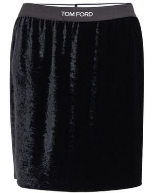 Tom Ford Velvet Mini Rok - Zwart