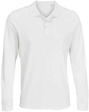 Sol's Adult Prime Pique Long-Sleeved Polo Shirt - White