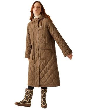 Regatta Orla Kiely Longline Quilted Jacket - Brown