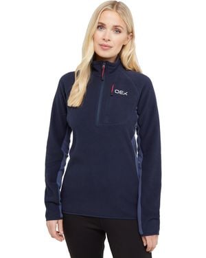 OEX Ardmore Half Zip Fleece With Chest Pocket, Warm & Lightweight Mid-Layer - Blue
