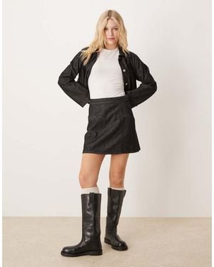 ASOS Denim Tailored Mini Skirt With Seam Details - Black