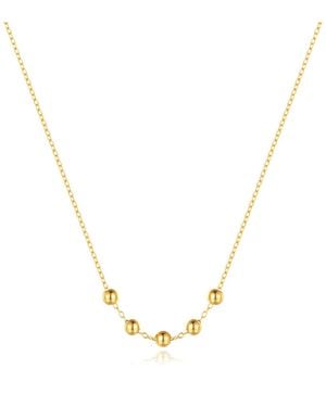 The Jewellery Stockroom Plated Sterling Moveable Bead Necklace - Metallic