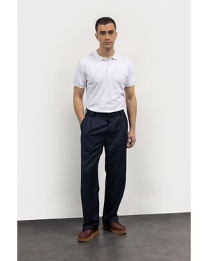 Giesto Mid-Waist Straight-Leg Suit Trousers - White
