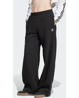 adidas Originals Wide Leg Fleece Trousers - Black