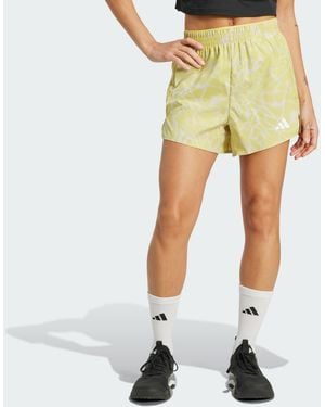 adidas Train Essentials Allover Print Workout Shorts - Yellow