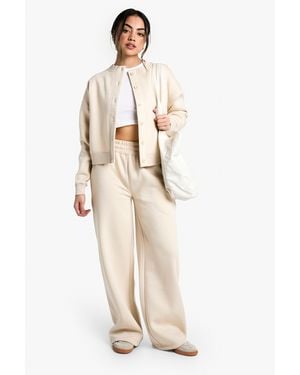 Boohoo Wide Leg Jogger - Natural