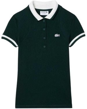 Lacoste Geborduurd Logo Korte Mouwen Polo Shirt /Wit) - Groen