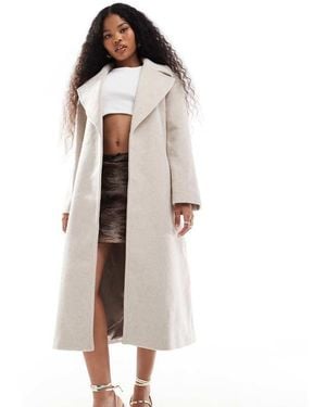 Forever New Formal Maxi Wrap Coat - Natural
