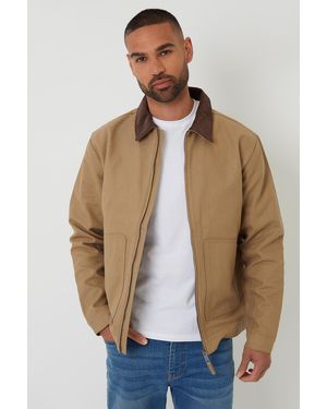 Threadbare Cotton Corduroy Collar Lightweight Jacket - Blue
