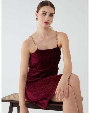 Blue Vanilla Chain Strap Mini Dress - Red