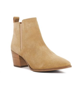 Dune Parlure Suede Western Boots - Natural