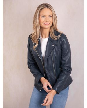 Lakeland Leather Knotts Biker Jacket - Blue