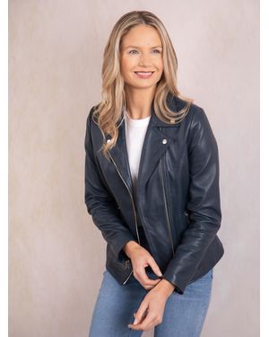 Lakeland Leather Knotts Biker Jacket - Blue