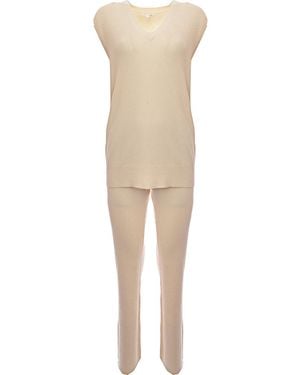 Skin Pixie Jumper Vest/Pansy Pant Knit Set - Natural