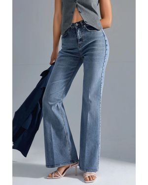 Hiccup Squalo High Waist Flare Jeans - Blue