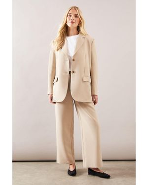 Wallis Petite Single Breasted Two Button Blazer - Natural