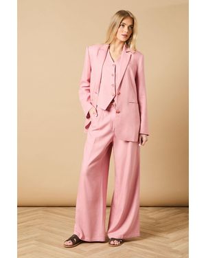 Oasis Linen Oversized Blazer - Pink