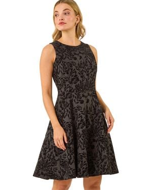 D.u.s.k Flocked Premium Stretch Dress - Black