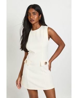 Boohoo Tailored A Line Mini Dress - White