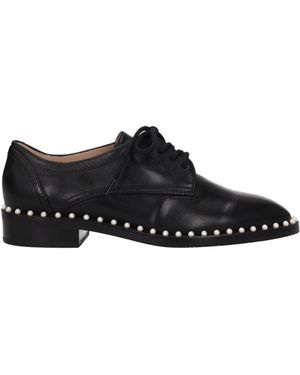 Stuart Weitzman Pearl Embellished Oxfords - Black