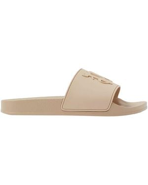 Palm Angels Monogram Pool Slides - Natural