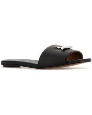McQueen Leather Slippers - Black