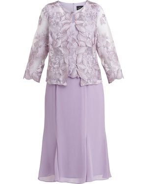 Gina Bacconi Nadine Midi Length Mock Jacket Dress - Purple