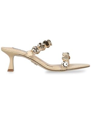 Steve Madden Leather Annika Sandals - Metallic