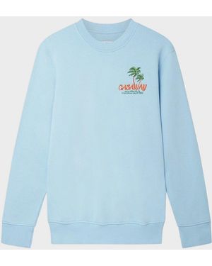 CASABLANCA Embroidered Sweatshirt Coachella Valley Cotton - Blue