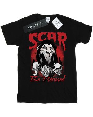 Disney The Lion King Scar Be Prepared T-Shirt Cotton - Black