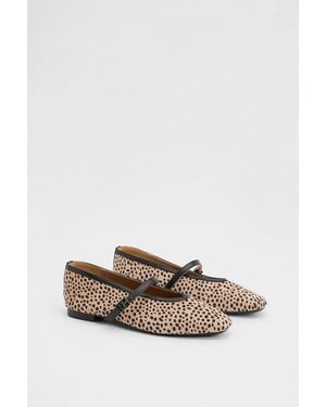 Wallis Christina Faux Suede Mary Jane Ballet Flats - Multicolour