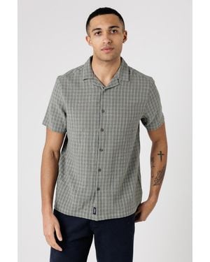 Kensington Eastside Cotton Button-Up Shirt With Check Print - Grey