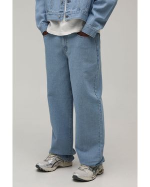 BoohooMAN Herringbone Relaxed Fit Co-Ord Jeans - Blue