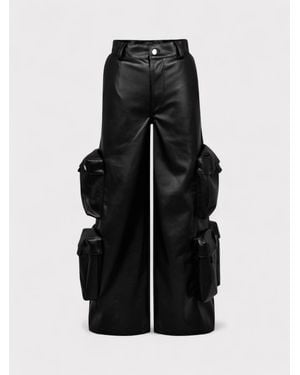 Amiri Wmns Leather Cargo Pant - Black