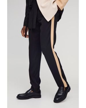 BoohooMAN Slim Fit Panel Tailored Trouser - Blue