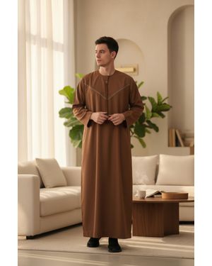 Thobez Eid Moroccan Thobe Robe Djellaba Ramadan Eid Jubba Lfs- Hm10 - Natural