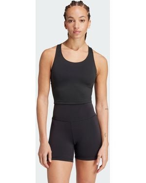 adidas Originals All Me Medium-Support Long Line Bra Tank Top - Black